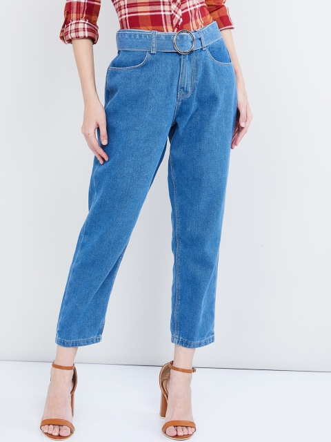 

max Women Blue Relaxed Fit Mid-Rise Clean Look Jeans