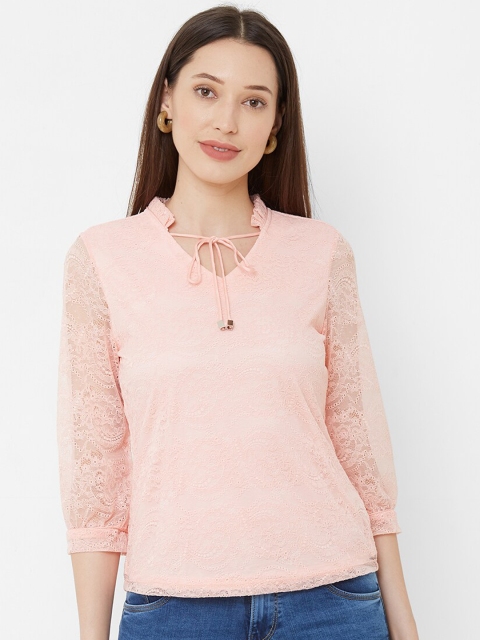 

Kraus Jeans Women Peach-Coloured Solid Top
