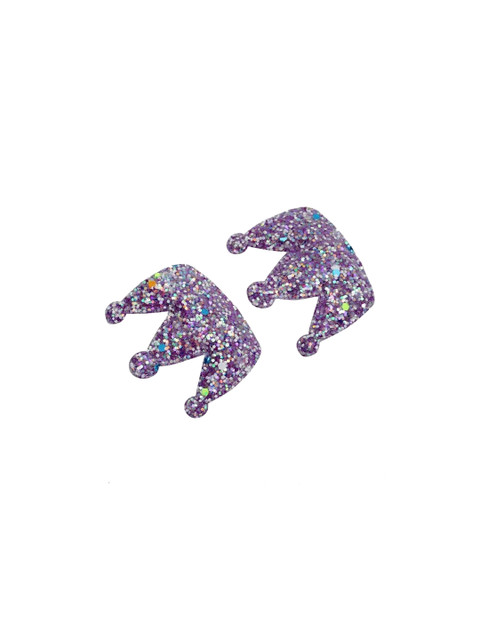 

Stoln Girls Set Of 2 Purple & Silver-Toned Embellished Alligator Hair Clips