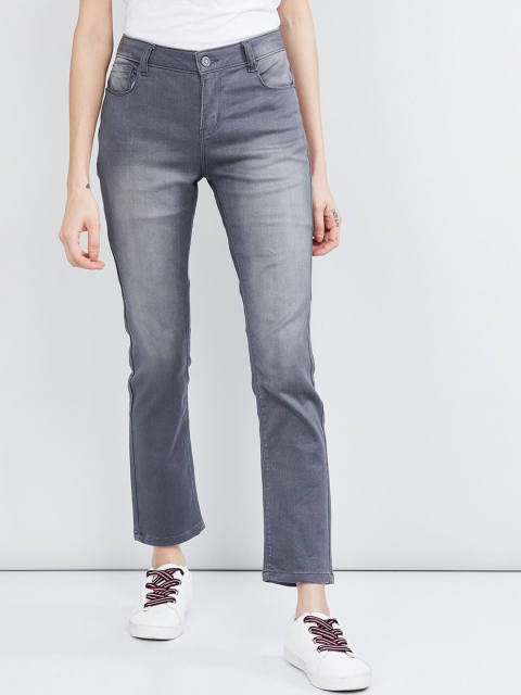 

max Women Grey Slim Fit Mid-Rise Clean Look Stretchable Jeans