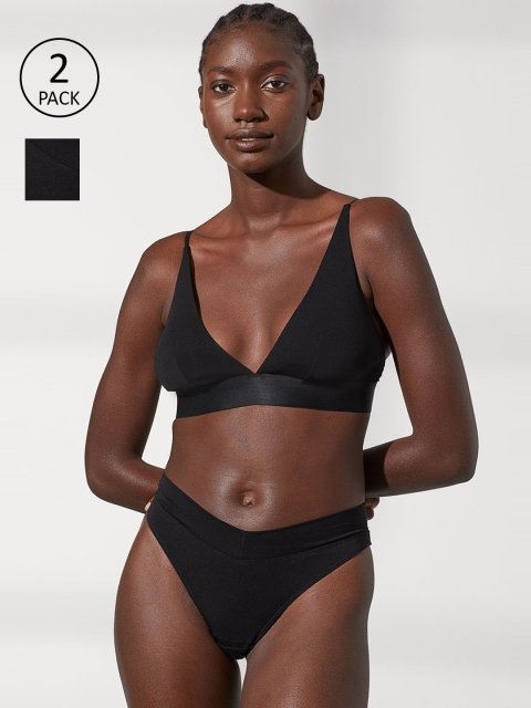 

H&M Women Black 2-Pack Modal Brazilian Briefs 0928209001