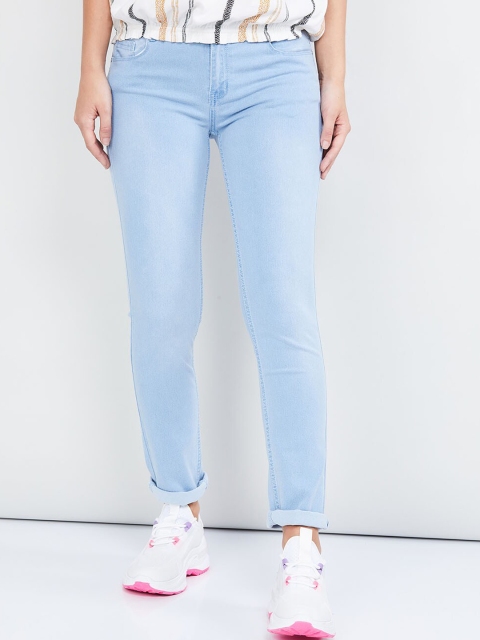 

max Women Blue Slim Fit Mid-Rise Clean Look Stretchable Jeans