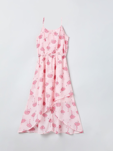 

max Girls Pink Printed Fit and Flare Dress