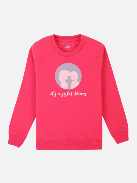 

Kids Ville Girls Pink & White Frozen Print Sweatshirt