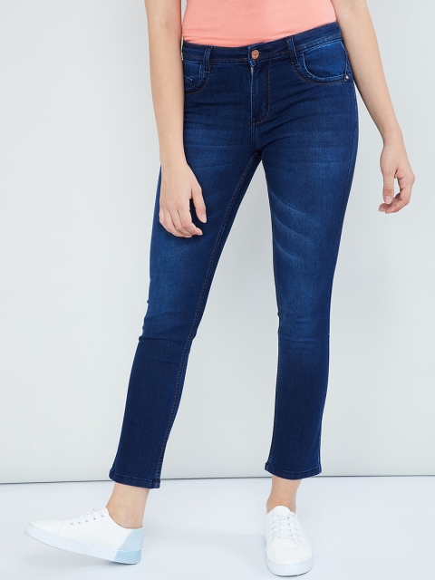 

max Women Blue Slim Fit Mid-Rise Clean Look Stretchable Jeans