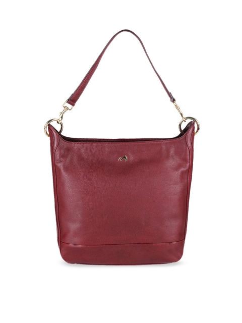 

Metro Maroon Solid Leather Handheld Bag