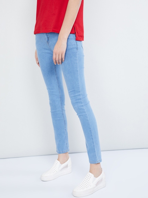 

max Women Blue Slim Fit Mid-Rise Clean Look Stretchable Jeans