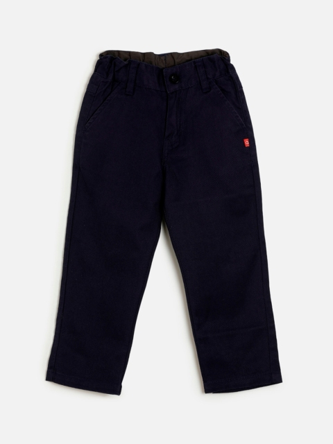 

Aomi Boys Navy Blue Regular Fit Solid Chinos