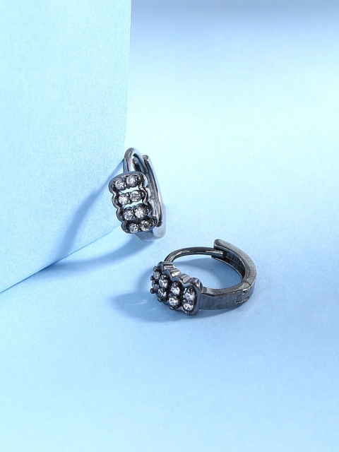 

Tistabene Gunmetal-Toned Contemporary Hoop Earrings, Metallic