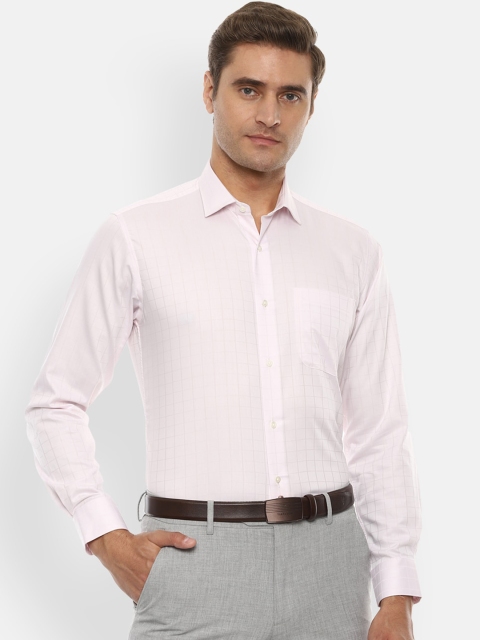 

Van Heusen Men Pink Slim Fit Checked Formal Shirt