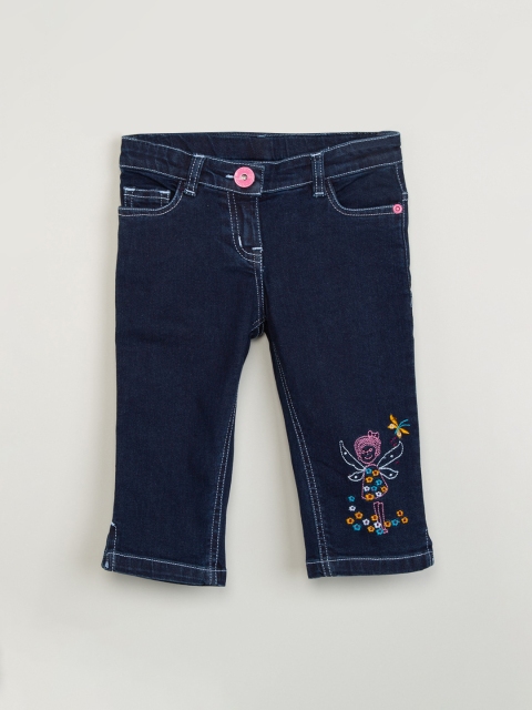 

max Girls Navy Blue Slim Fit Mid-Rise Clean Look Jeans, Black