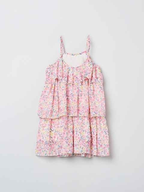 

max Girls Cream-Coloured Printed A-Line Dress