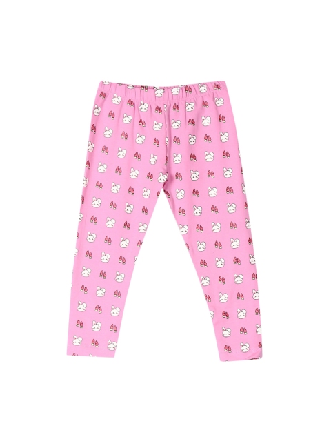 

Donuts Girls Pink & White Printed Ankle-Length Leggings