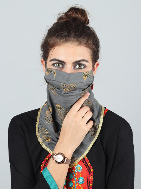 

Swiss Design Women 2-Ply Reusable Anti-Pollution Outdoor Scarf Style Mask, Grey