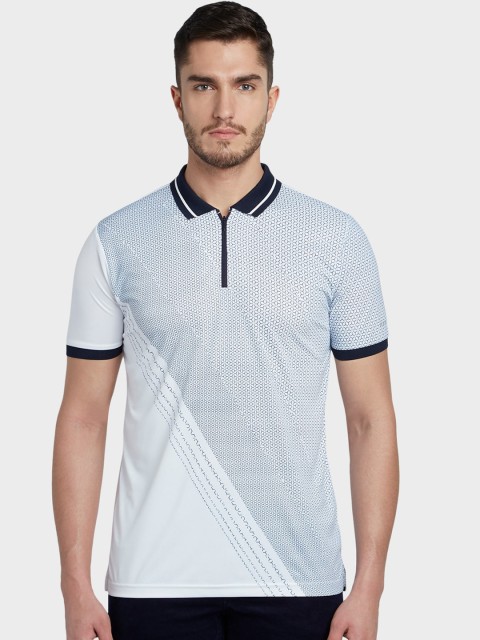 

ColorPlus Men White Printed Polo Collar T-shirt