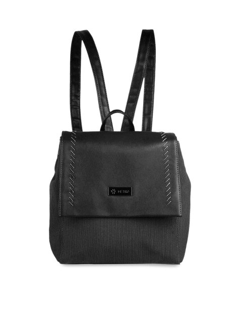 

Metro Women Black Textured Backpack
