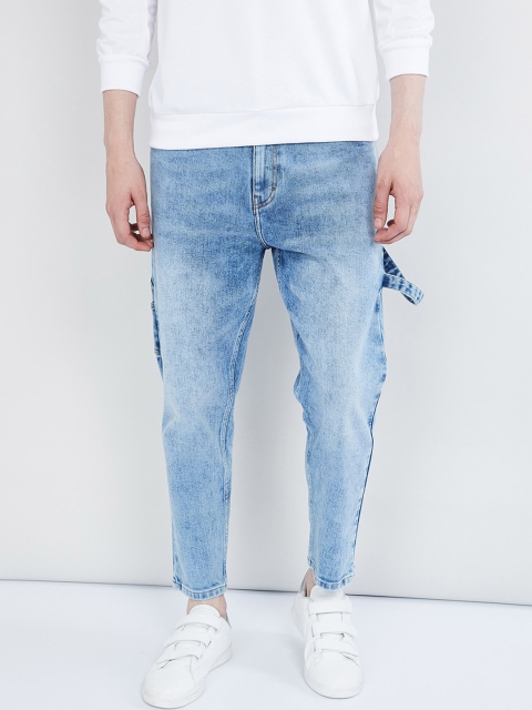 

max Men Blue Skinny Fit Mid-Rise Low Distress Stretchable Jeans