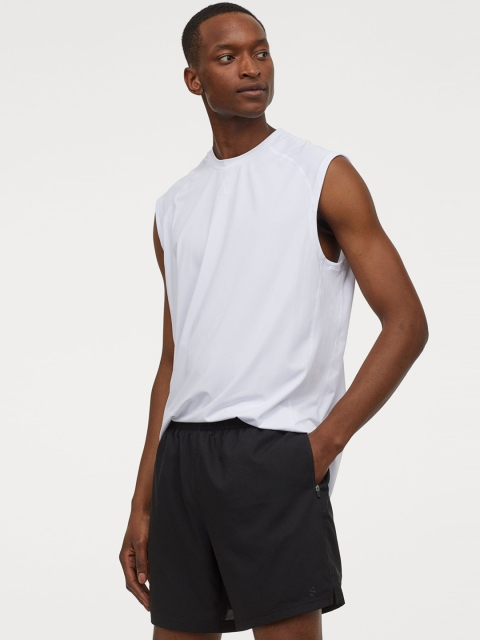

H&M Men Black Solid Running Shorts
