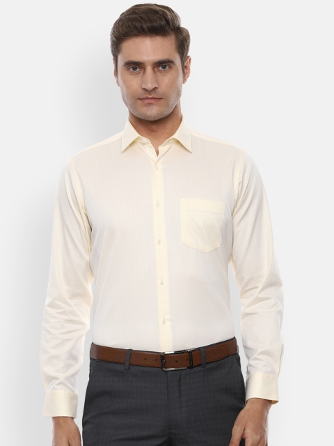 

Van Heusen Men Yellow Slim Fit Self Design Formal Shirt