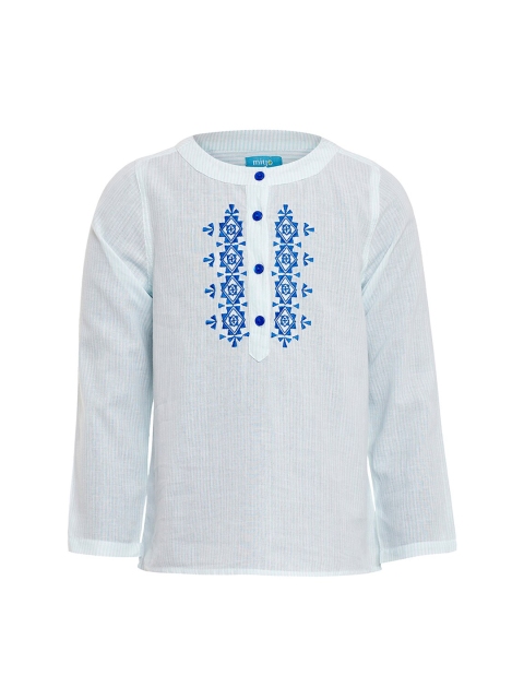 

Miyo Girls Blue & White Embroidered Top