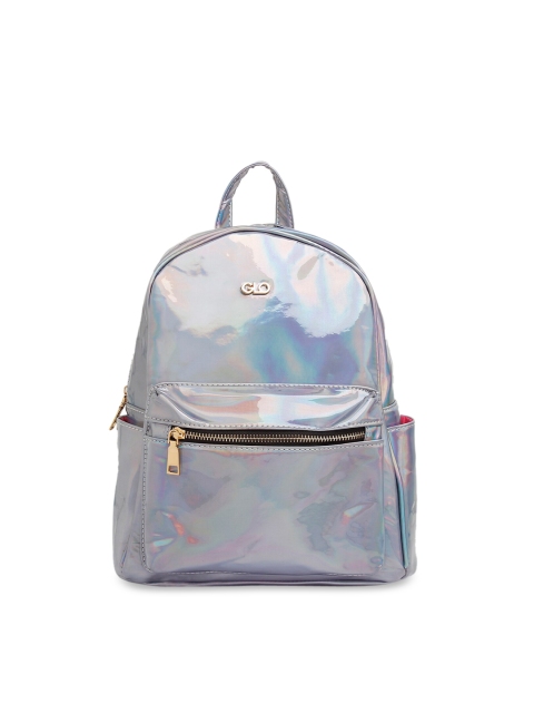 

Globus Women Silver-Toned & Blue Solid Backpack