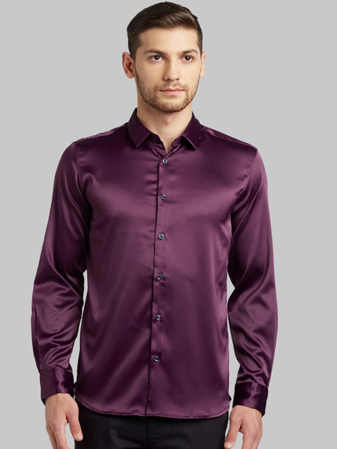 

Parx Men Purple Slim Fit Solid Casual Shirt