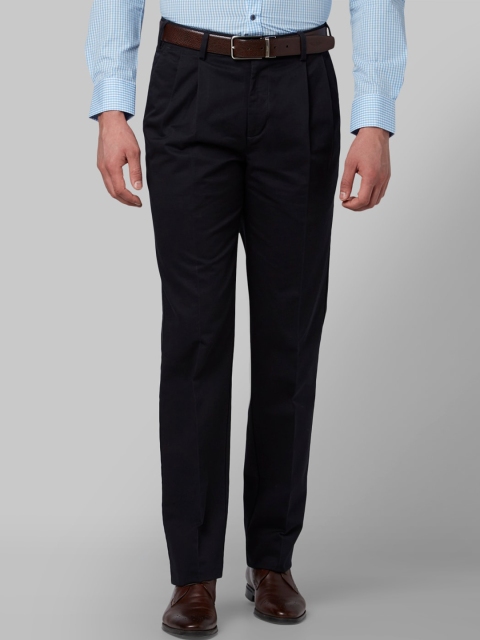 

Park Avenue Men Navy Blue Slim Fit Solid Formal Trousers