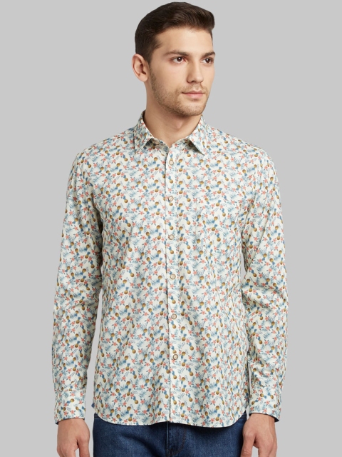

Parx Men Yellow Slim Fit Printed Casual Shirt