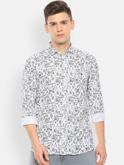 

Louis Philippe Jeans Men White & Black Slim Fit Printed Casual Shirt