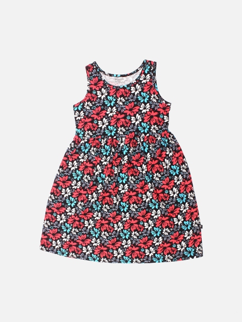 

PROTEENS Girls Blue & Orange Printed Fit and Flare Dress