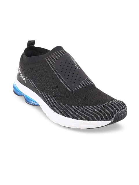 

Metro Men Black Woven Design Slip-On Sneakers