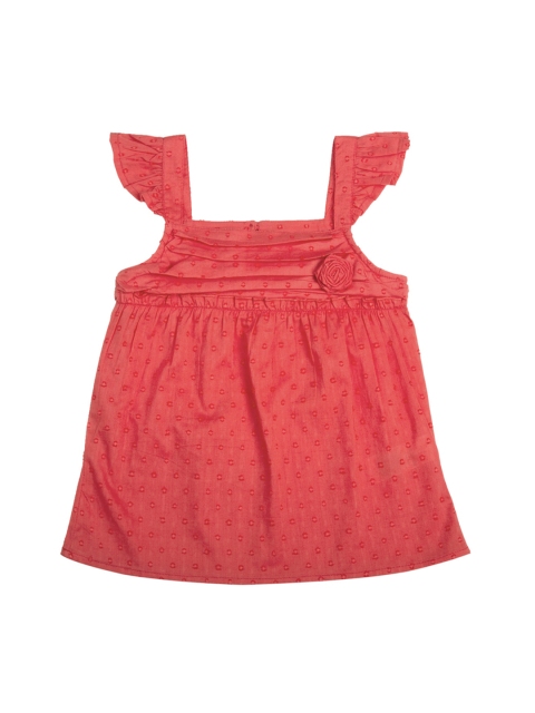 

Cherokee Girls Red Self Design Pure Cotton Top
