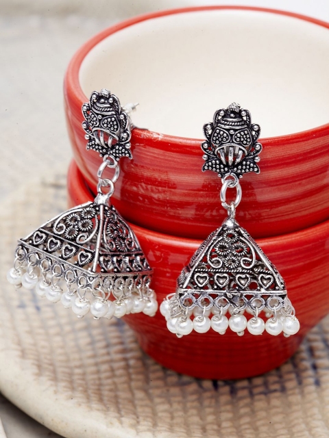 

Stoln Girls Silver-Toned Classic Jhumkas