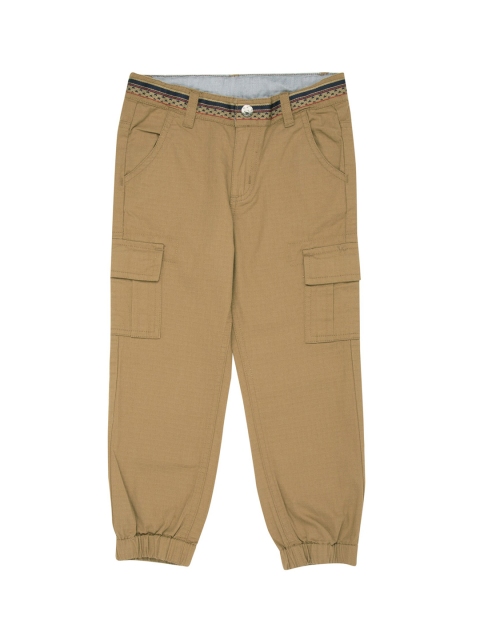 

Cherokee Boys Khaki Solid Straight Fit Cargo Joggers