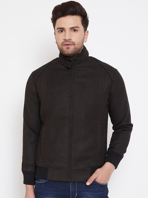 

Spirit Men Black Solid Windcheater Bomber