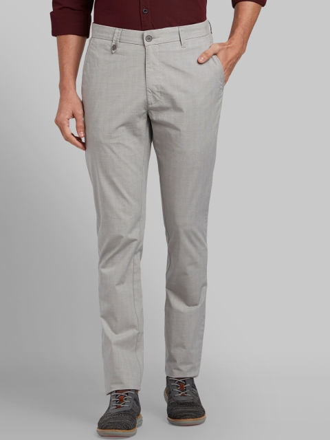 

Parx Men Grey Slim Fit Checked Regular Trousers