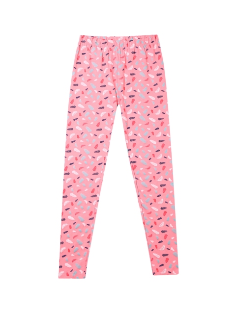 

Cherokee Girls Pink & White Printed Ankle-Length Leggings