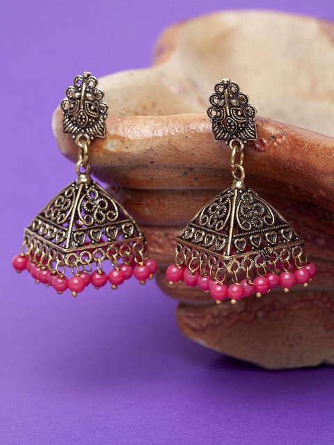 

Stoln Gold-Plated & Pink Classic Jhumkas