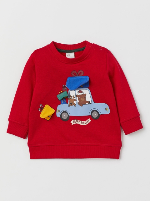 

H&M Boys Red Sweatshirt With A Motif