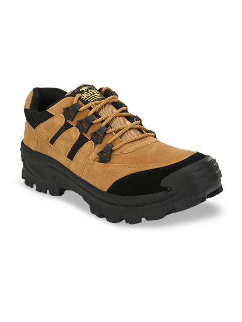 

Big Fox Men Tan Brown Solid Suede Mid-Top Trekking Shoes