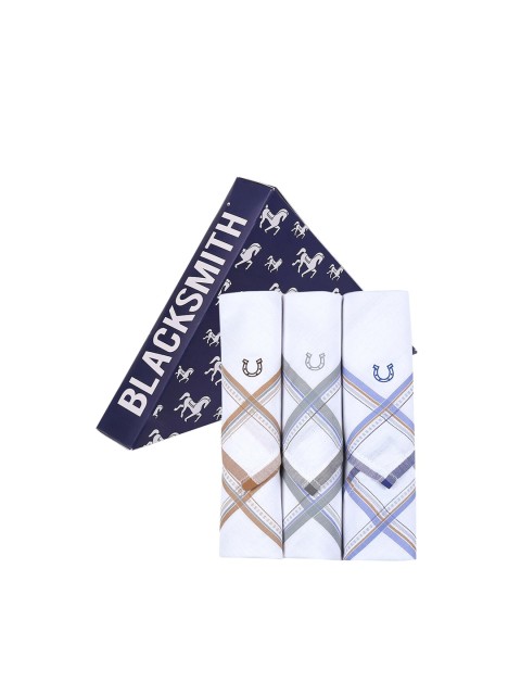 

Blacksmith Men Pack Of 3 White Patterned Handkerchief Accessory Gift Set