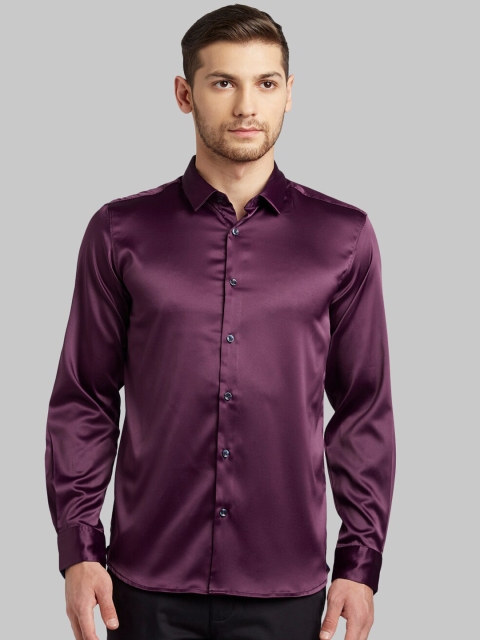 

Parx Men Purple Slim Fit Solid Casual Shirt