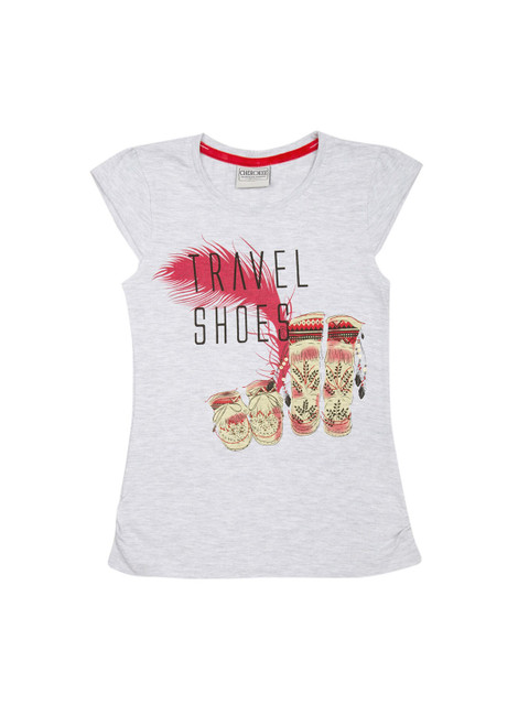 

Cherokee Girls Grey Printed Top