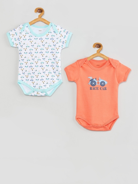 

max Infant Boys Pack Of 2 Printed Bodysuits, White