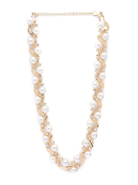 

Globus Gold & White Statement Necklace