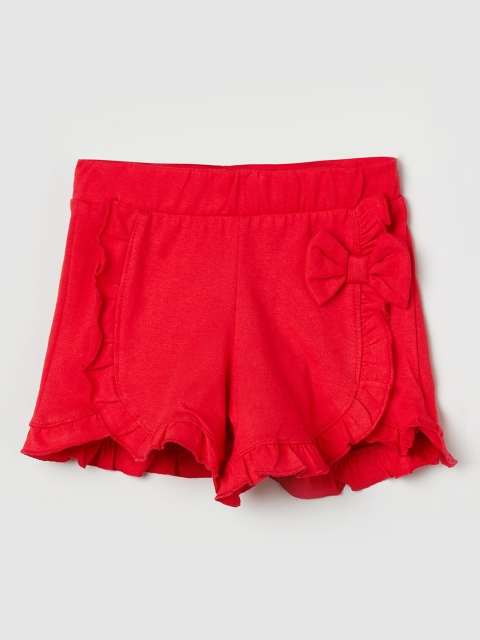 

max Girls Red Solid Regular Fit Regular Shorts