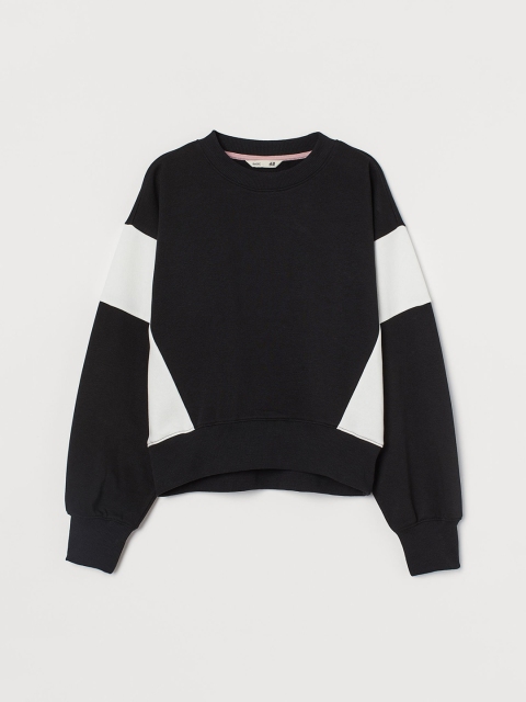 

H&M Girls Black & White Sweatshirt