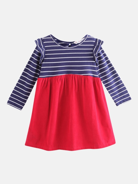 

Beebay Girls Red Striped A-Line Dress
