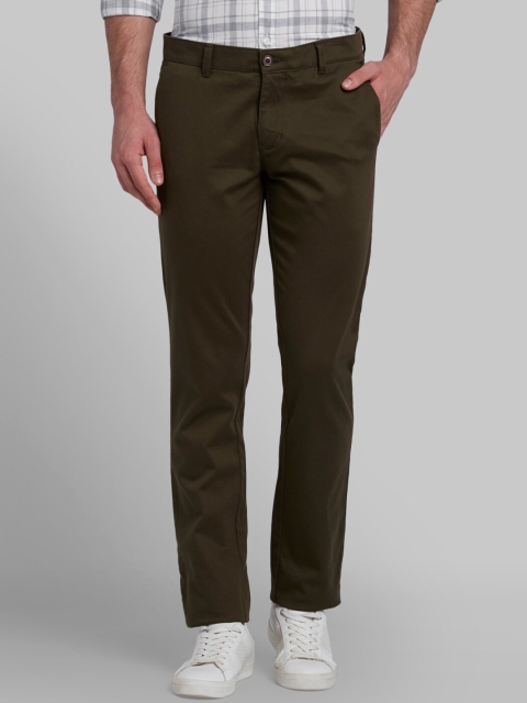 

Parx Men Olive Green Tapered Fit Solid Chinos
