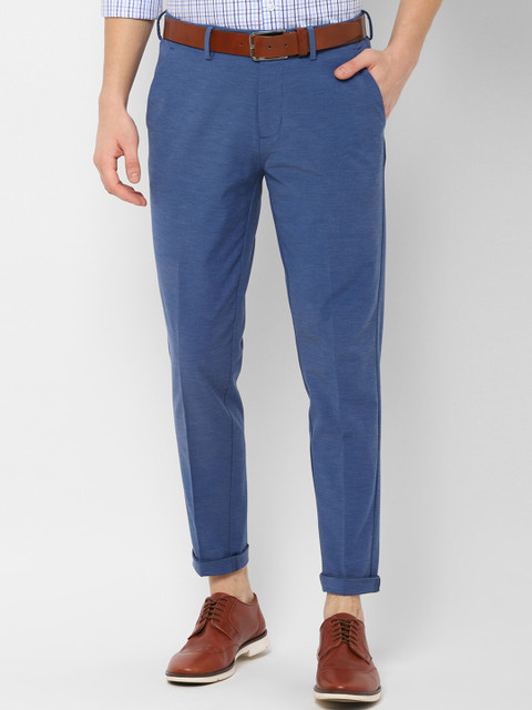 

Allen Solly Men Blue Slim Fit Solid Regular Trousers